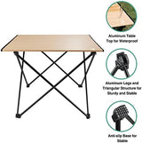 VILLEY Portable Camping Side Table, Ultralight Aluminum Folding Beach Table with Carry Bag for Outdoor Cooking, Picnic, Camp, Boat, Travel