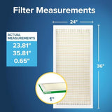 Filtrete 24x36x1 AC Furnace Air Filter, MERV 8, MPR 700, Tough on Pollen, Easy on Airflow, 3-Month Pleated 1-Inch Electrostatic Air Cleaning Filter, 4-Pack (Actual Size 23.81 x 35.81 x 0.65 in)