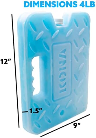 Kona Large Ice Pack for Coolers [Blue Ice 4lb] Extreme Long Lasting Design Absorbs Heat to Cool Faster - Refreezable. Reusable. Colder Than Ice (-5C) Cooler Ice Pack