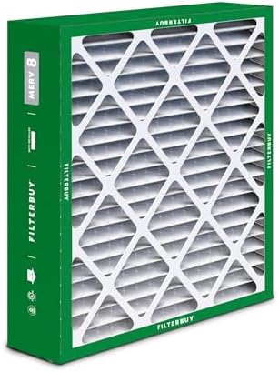 Filterbuy 20x25x6 Air Filter MERV 8 Dust Defense (2-Pack), Pleated HVAC AC Furnace Air Filters for Aprilaire Space-Gard 201/2200 / 2250 & Lennox (Actual Size: 19.75 x 24.25 x 6.00 Inches)