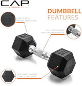 CAP Barbell Coated Dumbbell Weight | Multiple Options Pairs & Sets