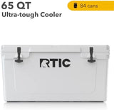 RTIC 65 QT Ultra-Tough Cooler Hard Insulated Portable Ice Chest Box for Beach, Drink, Beverage, Camping, Picnic, Fishing, Boat, Barbecue