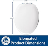 BEMIS 170 000 Toilet Seat, ELONGATED, Plastic, White