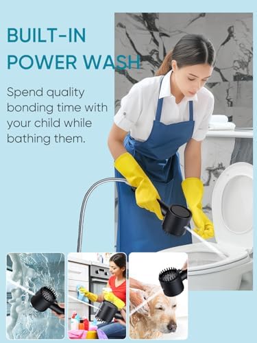 Cobbe Filtered Shower Head with Handheld, High Pressure 5-mode Showerhead with Filters, Built-in Power Wash for Hard Water - Remove Chlorine - Reduces Dry Itchy Skin, Matte Black