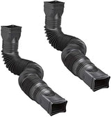 WholesalePlumbing Supply 2-Pack Black Flexible Downspout Extension Gutter Connector Rainwater Drainage,FD-85015-2PK