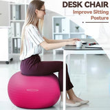 Anti-Burst and Slip Resistant Exercise Ball - Yoga, Fitness, Birthing Ball With Quick Pump, 2,000-Pound Capacity, Multiple Colors and Sizes