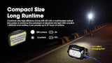 Nitecore NU30 500 Lumen LED Rechargeable Headlamp with White and Red Beams Sticker