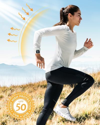 isnowood Women's Sun Protection Long Sleeve Shirts, UPF 50+ UV Rash Guard Swim Shirt, Workout Hiking Running Athletic Tops