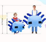 FANFX Cartoon Axolotl Costume Inflatable Costume for Adult and Kids Christmas Blow Up Costumes Cute Unisex Suit for Animals Cosplay Holiday Party with Adjustable Waistband