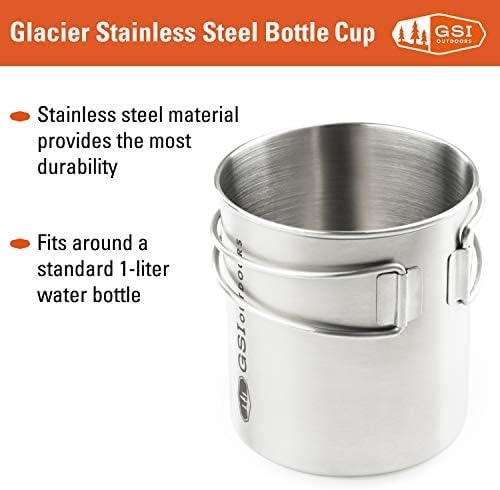 GSI Outdoors Glacier Stainless Steel Bottle Cup I Lightweight Cup or Pot for Travel, Camping and Backpacking - 24 oz