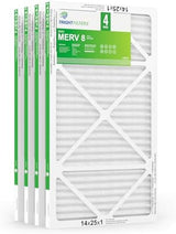 14x25x1 Air Filter 4 Pack, MERV 8 Pleated Dust Defense Air Filters Replacement Air Conditioner HVAC AC Furnace Filter, Durable and Lightweight