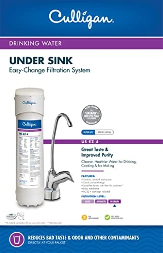 Culligan US Change Sink Drinking Water System with Dedicated Faucet and Premium Filter, EZ-4 (Best Filtration), Chrome