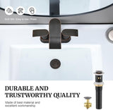 Pop up Sink Drain Stopper for Bathroom Vessel Vanity Sink Art Basin Oil Rubbed Bronze, Small Cap with Overflow, Metal Pop-up Drain Strainer with Detachable Basket Stopper