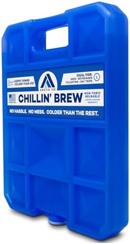 Arctic Ice Chillin' Brew Series Long Lasting Reusable Ice Pack - Freezes at 28° Fahrenheit - Designed to Keep Beverages Colder Than Ice