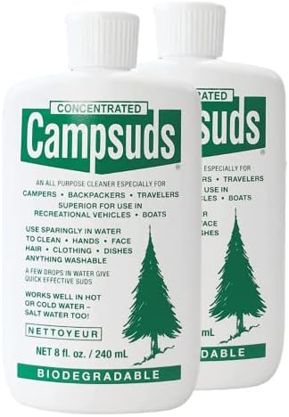Sierra Dawn Outdoor Soap - Premium Biodegradable Camping & Backpacking Essential - All-Purpose Natural Soap for Dishes, Clothes & Personal Care - Trusted by Outdoor Enthusiasts, 8 Ounce, 2 Bottles