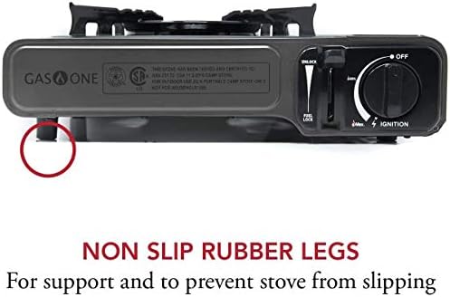 Gas One Portable Butane Camping Stove with Case: Automatic Ignition, Precise Heat Control - Camping & Tailgating and Outdoor Cooking