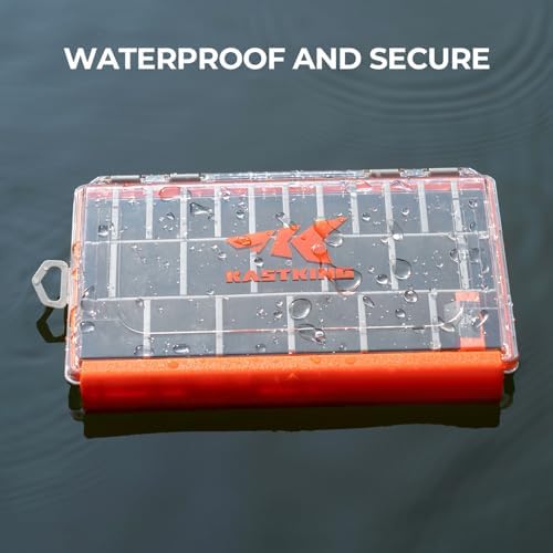 KastKing HyperSeal Waterproof Tackle Box, Waterproof 3600 and 3700 Tackle Trays, Fishing Tackle Box Organizer with Removable Dividers, Lure Box and Terminal Tackle Storage