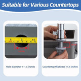 Soap Dispenser for Kitchen Sink with Sponge Holder, Built in Soap Dispenser Pump, Under Counter ABS Pump Head with 38" Extension Tube Kit, Good Suction Power, Chrome