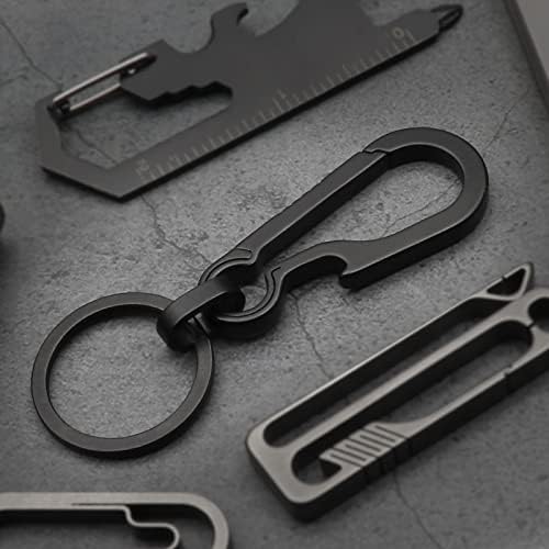 Titanium Carabiner Keychain Clip, Minimalist Keychain Key Clip EDC Quick Release Hooks