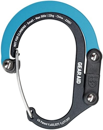GEAR AID HEROCLIP (Small) Carabiner Gear Clip and Hook, for Hanging Bags, Purses, Lanterns, Strollers, Tools, Helmets, Water Bottles, and More