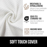 GORILLA GRIP Patent Pending Bed Wedge Pillow Headboard Gap Filler, Comfortable and Supportive High Density Foam Angled Pillows, Stay in Place Gripping Dots, Wedges Between Mattress, Twin/XL Size White