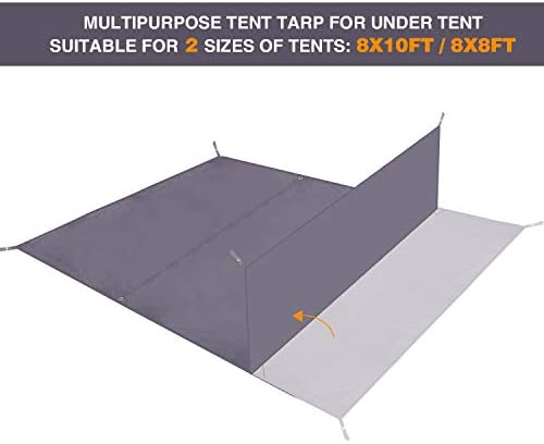 REDCAMP Waterproof Camping Tent Tarp - 95" x116'', 4 in 1 Multifunctional Tent Footprint for Camping, Hiking and Survival Gear, Lightweight and Compact