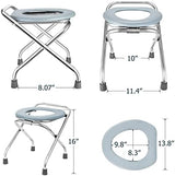 BLIKA Portable Toilet for Camping, 400LBS Stainless Steel Foldable Camp Travel Toilet for Adults, 16-Inch for Truckers, Camping, RV Travel, Road Trips, Outdoor Use