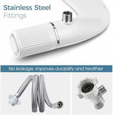 BIGCOW Ultra-Slim Bidet Attachment for Toilet - Dual Nozzle (Frontal & Rear Wash) with Adjustable Cold Water Pressure and Stainless Steel Inlet - Hygienic Solution for Fresh Cleanliness