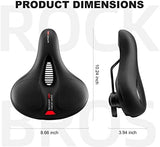 ROCKBROS Bike Seat Comfort Bike Saddle Mountain Bicycle Accessories for Men Women Soft Wide Bike Seat Cushion Dual Shock Absorbing with Reflective Strip