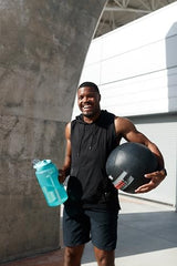 ZULU Goals Large Water Bottle Jug with Time Marker & Handle for All Day Hydration | Silicone Soft Straw with Locking Leak-Proof Lid | For Gym, Camping, Workout, and Outdoors | BPA-Free | 64oz, 128oz