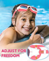 Kids Swim Goggles,Swimming Goggles for Kids 6-14, Anti-Fog UV Protection Pool Glasses for Boys Girls