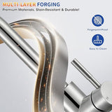 Kitchen Faucets with Pull Down Sprayer, High Arc Single Handle Stainless Steel Commercial Kitchen Faucet 1 or 3 Hole Sink Faucet for Farmhouse Camper Laundry Rv Bar, Brushed Nickel