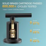 TRUSTMI Bathroom Faucet 3 Hole 2-Handle 8 inch Wide-Spread Bathroom Sink Faucet with Pop Up Drain and cUPC Waterlines, Matte Black