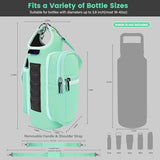 icolor Magnetic Gym Bag Water Bottle Carrier Holder with Phone Pockets & Shoulder Strap,5 Built-in Magnets Gym Bottle Pouch Sleeve,Magnetic Bag Gym Accessories Organizer for Men Women