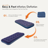 RAPTAVIS Single Size Air Mattress Inflatable Bed, Blow Up Mattress Camping Sleeping Pad