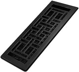 Decor Grates AJH412-BLK Oriental Floor Register, 4x12 Inches, Textured Black