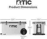 RTIC 72 Quart Ultra-Light Wheeled Cooler Hard Insulated Portable Ice Chest Box for Beach, Drink, Beverage, Camping, Picnic, Fishing, Boat, Barbecue, 30% Lighter Than Rotomolded Coolers