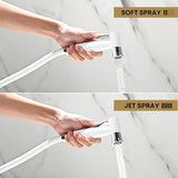 Purrfectzone Bidet Sprayer for Toilet, Bidet Sprayer for Feminine Wash, Premium Stainless Steel Jet Spray for Toilet, Wall-Mounted or Toilet Tank Mounted - White/Chrome