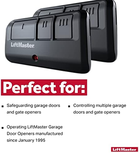 LiftMaster 893Max Security+ 2.0 3-Button Gate Operator Remote Control with Visor Clip - Pack of 2