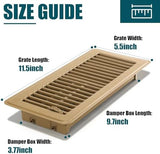 VOISEN Floor Register 4x10, 2 Pack Brown Floor Vent Covers,Heavy Duty Steel Walkable Floor Vents,Vent Covers for Home Floor