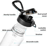 Fanhaw 32 Oz Clear Tritan Water Bottle with Chug Lid, BPA-free, Wide Mouth, Leak Proof - for Gym, Travel, Home, School, Office (Clear&Black)