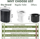 Portable Toilet Kit Adults, Pop Up Privacy Tent, X Large Camping Folding Toilet, 12 bags, 12 pack Liquid Waste Gel, Washable Foldable For Travel,RV, Outdoor