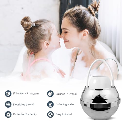 Bath Water Filter for Tub Faucet - 8 Stages Bathtub Water Filter Reduces Contaminants for Softer, Smoother Skin - 2,500 Gallons of Filtration, BPA Free (Silvery)