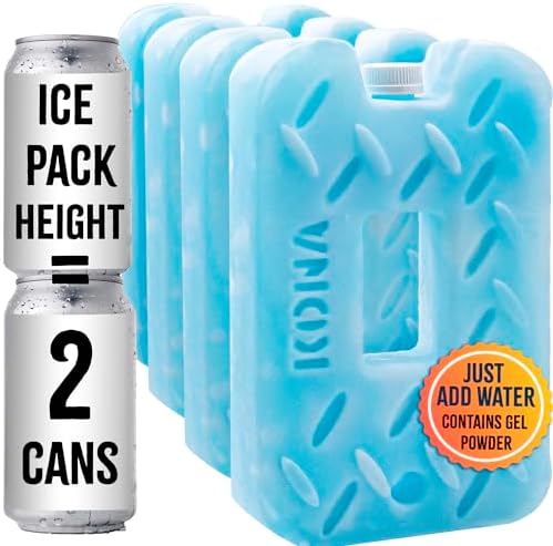 Kona Blue/Ice Ice Packs for Lunch Box - 2 lb Freezer Packs Compatible with Yeti Cooler Bags | Dry Ice Shock Pack, Long-Lasting Reusable Ice Packs for Lunch Bags (10" x 5.5" x 1.5" Pack of 4)