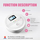 4 Packs Smoke and Carbon Monoxide Detectors, 2 in 1 CO & Smoke Fire Alarm for Home,Smoke Combination CO Alarm with LCD Display,Replaceable Battery Operated, Easy to Install