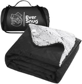 EverSnug Sherpa Waterproof Camping Blanket - Extra Thick and Warm, Large Sherpa Fleece Outdoor Blanket for Camping, Picnics, Beaches, Stadiums, Pets - Washable and Windproof for Cold Weather (Black)