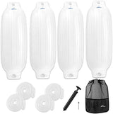 Affordura Boat Fender 4 Pack Boat Bumpers Fenders with 4 Ropes, Boat Bumpers for Pontoon Boat Fenders Inflatable