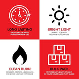 100 Hour Candle Pack of 6, Emergency Candles for Power Outages, Hurricane Storm Survival, and Camping, Liquid Long Burning Candles, Bulk Emergency Candle Supplies