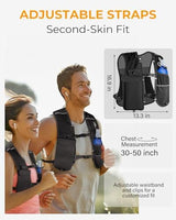 Running Vest for Women Men, Lightweight Hydration Runner Vest with Transparent Waterproof Phone Pocket, 17oz Soft Flask, Adjustable Chest Straps Reflective Backpack for Hiking Cycling Jogging