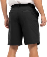 Rdruko Men's Golf Stretch Shorts 9 Inch Inseam Casual Dress Elastic Waist Flat Front Dry Fit Shorts with 5 Pockets
